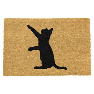 Rohožka z prírodného kokosového vlákna Artsy Doormats Cat, 40 x 60 cm