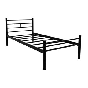 Čierna kovová dvojlôžková posteľ s roštom 120x200 cm K70 – Kalune Design