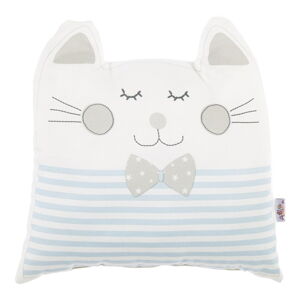 Modrý detský vankúšik s prímesou bavlny Mike & Co. NEW YORK Pillow Toy Big Cat, 29 x 29 cm