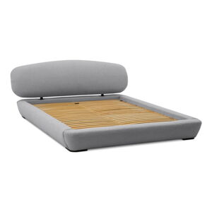 Sivá čalúnená dvojlôžková posteľ s úložným priestorom s roštom 160x200 cm Odette – Scandic