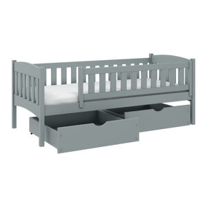 Sivá detská posteľ s úložným priestorom 80x160 cm Gucio - Lano Meble