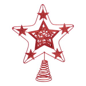 Hviezda na vianočný strom v červenej farbe Unimasa Terminal, ø 18 cm