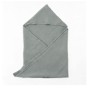 Detský modrý ľanový uterák Linen Tales Waffle, 70 x 70 cm