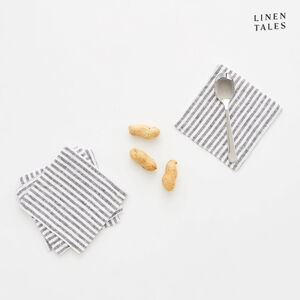 Čiernobiele látkové podtácky v sade 4 ks - Linen Tales
