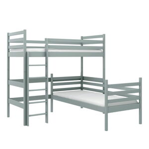 Sivá poschodová detská posteľ 80x180 cm Double - Lano Meble
