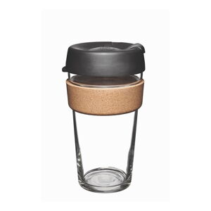 Cestovný hrnček s viečkom KeepCup Brew Cork Edition Black, 454 ml