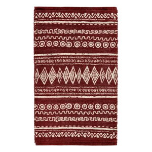 Červeno-biely bavlnený koberec Webtappeti Ethnic, 55 x 110 cm