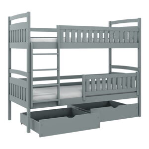 Sivá poschodová detská posteľ s úložným priestorom 90x200 cm Ignas - Lano Meble