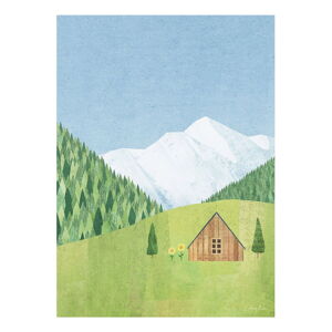 Plagát 30x40 cm Mountain Cabin - Travelposter