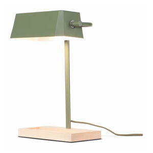 Stolová lampa s kovovým tienidlom v zeleno-prírodnej farbe (výška 40 cm) Cambridge – it's about RoMi