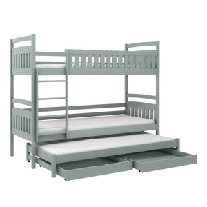 Sivá poschodová detská posteľ s úložným priestorom 70x160 cm Blanka - Lano Meble