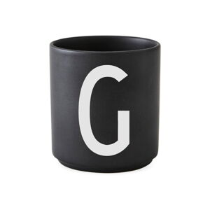 Čierny porcelánový hrnček Design Letters Alphabet G, 250 ml