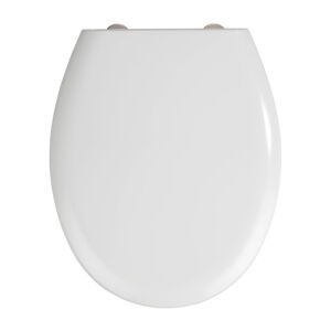 Biele WC sedadlo s jednoduchým zatváraním Wenko Rieti, 44,5 x 37 cm