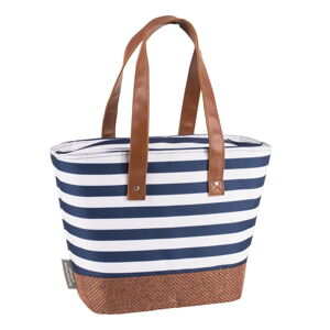 Pruhovaná izolačná taška cez rameno Navigate Tote Navy, 15 l