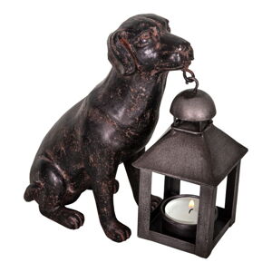 Polyresínový lampáš (výška 19 cm) Dog – Antic Line