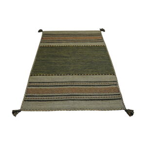 Zelený bavlený koberec Webtappeti Antique Kilim, 60 x 200 cm