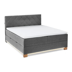Sivá boxspring posteľ s úložným priestorom 160x200 cm Messina – Meise Möbel