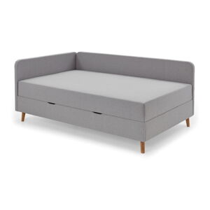 Svetlosivá čalúnená jednolôžková posteľ s úložným priestorom 120x200 cm Cabana – Meise Möbel