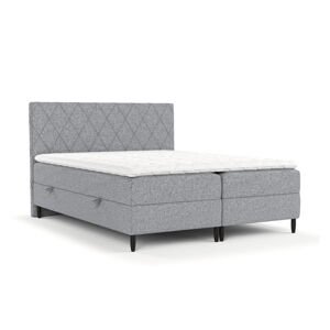 Sivá boxspring posteľ s úložným priestorom 140x200 cm Gwen – Maison de Rêve
