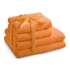 Oranžové froté bavlnené uteráky a osušky v súprave 2 ks Amari – AmeliaHome