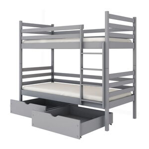 Sivá poschodová detská posteľ s úložným priestorom 80x200 cm Nemo - Lano Meble