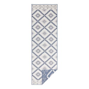 Modro-krémový vonkajší koberec NORTHRUGS Malibu, 80 x 250 cm