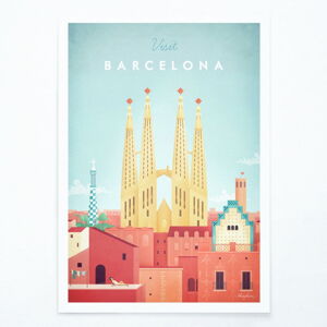 Plagát Travelposter Barcelona, ​​A2