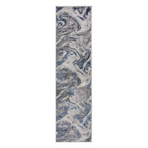 Modro-sivý behúň Flair Rugs Marbled, 60 x 230 cm