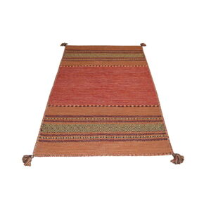 Oranžový bavlnený koberec Webtappeti Antique Kilim, 60 x 200 cm