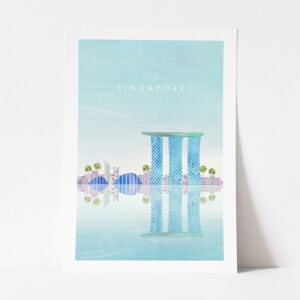 Plagát Travelposter Singapore, A2