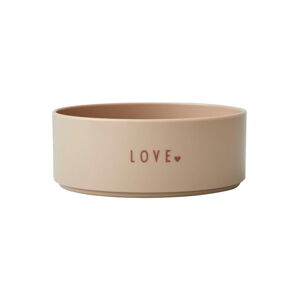 Béžová detská miska Design Letters Mini Love, 11 cm