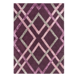 Fialový viskózový koberec Flair Rugs Trellis, 160 x 230 cm