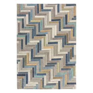 Sivo-modrý vlnený koberec Flair Rugs Russo, 120 x 170 cm