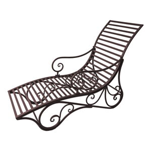 Čierne kovové záhradné lehátko Kuwa - Garden Pleasure