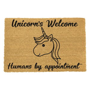 Rohožka z prírodného kokosového vlákna Artsy Doormats Unicorns Welcome, 40 x 60 cm