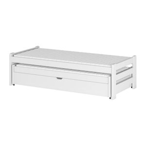 Biela detská posteľ s výsuvným lôžkom s úložným priestorom 80x180 cm Anis - Lano Meble