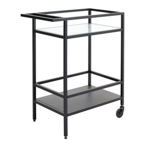 Sklenený servírovací stolík na kolieskach 42x70 cm Bronco – Unique Furniture