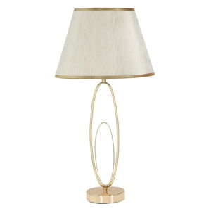 Biela stolová lampa s konštrukciou v zlatej farbe Mauro Ferretti Glam Flush