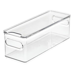 Transparentný úložný box s vekom iDesign The Home Edit, 31,1 x 10,8 cm